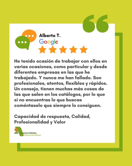 ⭐ Cuando un cliente vuelve a confiar en nosotros, sabemos que vamos por buen camino.

Gracias, Alberto, por tus palabras y por contar con nosotros en diferentes proyectos. Nos alegra saber que nuestro trabajo, atención y capacidad de respuesta marcan la diferencia.

En @2apromocionespublicitarias no solo trabajamos con lo que ves en catálogo: buscamos soluciones, proponemos opciones y te ayudamos a encontrar justo lo que necesitas para tu empresa o campaña.

💚🧡 Gracias por confiar en nosotros una vez más.

🖥 www.2apublic.com
📍 Alcázar de Toledo 4, 1º B. León, España
📱 606 333 467 / 987 272 176
📧 info@2apublic.com

@celempresas @leoncomercio @camaracomercioleon @leonesp.es @feleleon