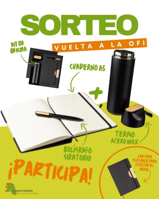 ¡¡¡S O R T E A Z O 2A 💚🧡 VUELTA A LA OFI!!! 🎉

En 2A Promociones Publicitarias nos hemos propuesto hacerte la vuelta a la ofi un poco más fácil... ¡por eso te traemos este sorteazo! 👇👇👇

🔝 Gana este Kit de oficina: CUADERNO A5 con cubierta plegable para sujetar el móvil + BOLÍGRAFO giratorio de tinta azul + TERMO de doble pared de acero inox. (640ml) 🤩

¿Lo quieres? ▶️ Participa siguiendo estos SENCILLOS PASOS👇

✅ Sigue a @2apromocionespublicitarias

✅ Comenta esta publicación mencionando a un amig@
⠀⠀⠀⠀
✅ Da un like a esta publicación 😉

🗓️ Tienes hasta el 23 de septiembre para participar, el 24 de septiembre anunciaremos el ganad@r del sorteo por stories ¡Mucha suerte! 😊

🖥 www.2apublic.com
📍Alcázar de Toledo 4, 1º B. León, España
📱 606 333 467 / 987 272 176
📧 info@2apublic.com

Bases Legales Sorteo: https://mailchi.mp/15999b41422b/4saqqrp02i

@celempresas @leoncomercio @camaracomercioleon @leonesp.es @feleleon