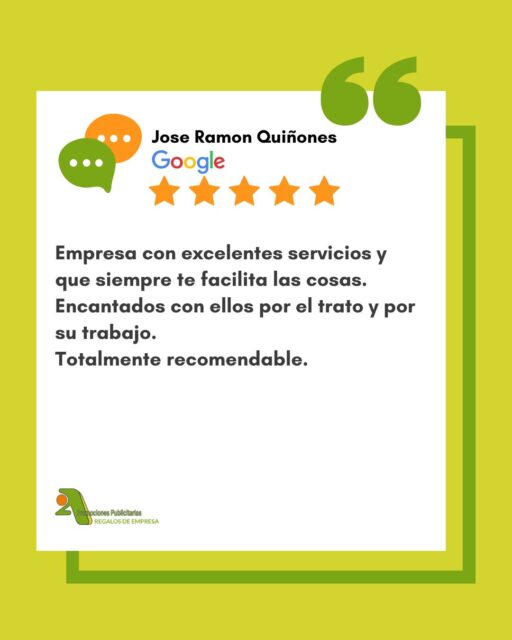 Leer mensajes así nos recuerda por qué hacemos lo que hacemos cada día 💚🧡

Gracias, Jose Ramón, por valorar nuestro trabajo y nuestro trato. En @2apromocionespublicitarias seguimos trabajando con la misma ilusión para que cada pedido sea una experiencia de 5 estrellas ⭐️⭐️⭐️⭐️⭐️

🖥 www.2apublic.com
📍 Alcázar de Toledo 4, 1º B. León, España
📱 606 333 467 / 987 272 176
📧 info@2apublic.com

@celempresas @leoncomercio @camaracomercioleon @leonesp.es @feleleon