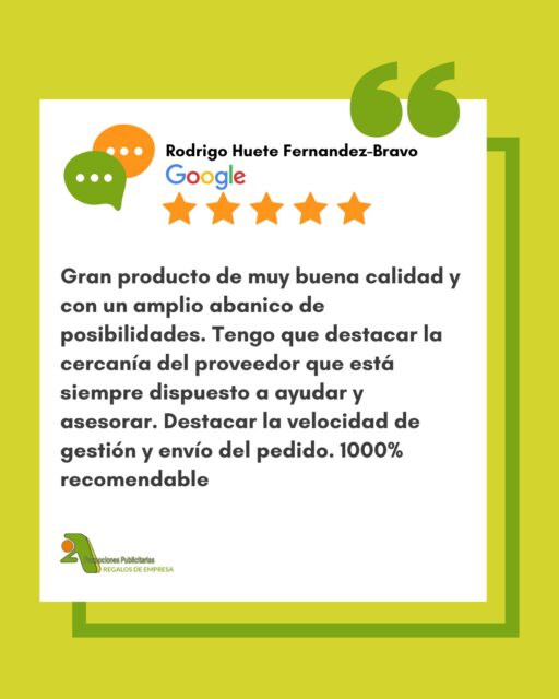⭐️⭐️⭐️⭐️⭐️ Calidad, variedad y cercanía… ¡así da gusto trabajar! 🤩

Gracias Rodrigo por confiar en @2apromocionespublicitarias y por valorar nuestro trabajo. Nos encanta acompañaros en cada pedido y ofrecer soluciones que encajen con lo que necesitáis.

¿Buscas productos personalizados para tu empresa?
Estamos aquí para ayudarte 👇

🖥️ www.2apublic.com
📍 Alcázar de Toledo 4, 1º B. León, España
📱 606 333 467 / 987 272 176
📧 info@2apublic.com

@celempresas @leoncomercio @camaracomercioleon @leonesp.es @feleleon